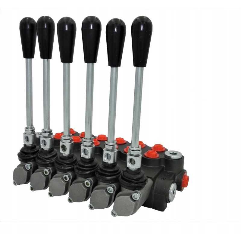 6 sekcijų hidraulinis skirstytuvas, 6 sekcijų, 80l