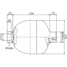 Hidroakumuliatorius hidraulinis akumuliatorius 1l 210bar 1 2