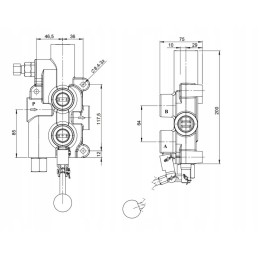 Hidraulinis skirstytuvas, 1 sekcija, 80l, skaldymo mašinai