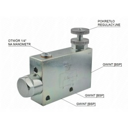 Hidraulinis vožtuvas rfp3 daliklis su reguliavimu 80l