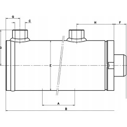 Dvigubo veikimo hidraulinis cilindras 30 mm eiga 100 mm 3