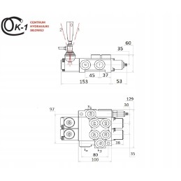Hidraulinis skirstytuvas, 2 sekcijų, euro lizdas