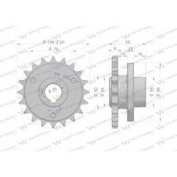 Grūdinto plieno grandinės ratas su 20 5 8 fi 25 dantimis