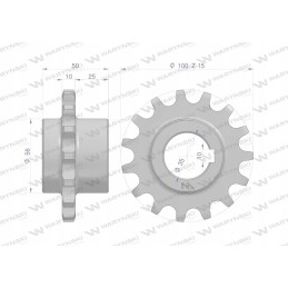 Grūdinto plieno grandinės ratas su 15 3 4 fi 35 dantimis
