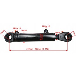 Hidraulinio cilindro cj2f 40x22 taktų 140 l 350 tvirtinimai