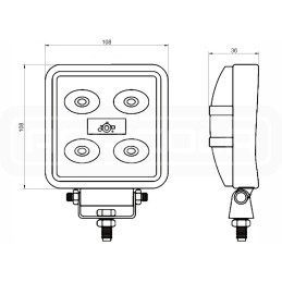 Darbo lempa 5xled 500 lm 14w jungtis