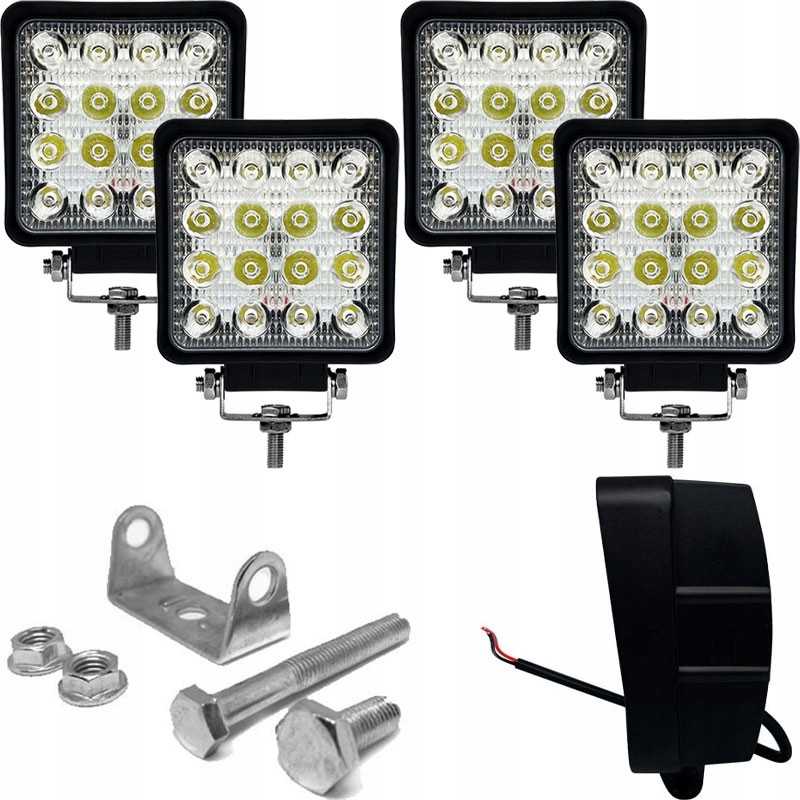 Halogeninės LED darbo lempos prožektorius Ursus, rinkinyje 4 vnt