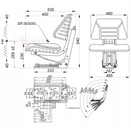 Sėdynė ursus c 330 c 360 mf zetor t25 geltona