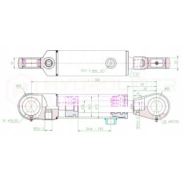 Hidraulinis stūmoklio cilindras 63 36 taktas 100mm l 382