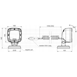 Lenkiška darbo lempa 9xled 1800lm 13 5w pajungimas