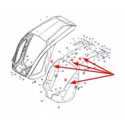 743500021400 priekinio žibinto kabelio spaustukas