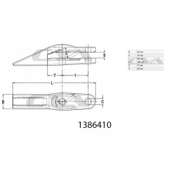 Dantis mini ekskavatoriaus kaušo E14 CVA