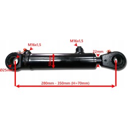 Hidraulinio cilindro stūmoklio eiga 70 2 pusė l 280mm