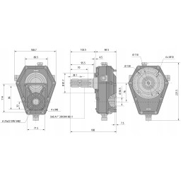 PTO daugiklis siurbliui, mažas tvirtinimo kronšteinas