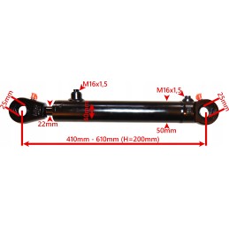 Hidraulinio cilindro pavara 40x22 taktų 200 montavimas