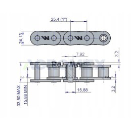 Ritininė grandinė wzmo 16a 1 a 80 r1 1 4m Warynski