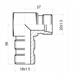 Kampinis pajungimas ed bb m18x1 5 m22x1 5 hidrolideris