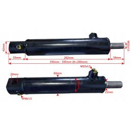 Hidraulinis cilindras smt1rt 50x25x200 l 395mm