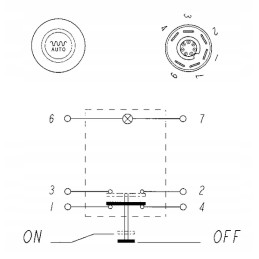 Apvalus automatinio vibravimo mygtuko jungiklis