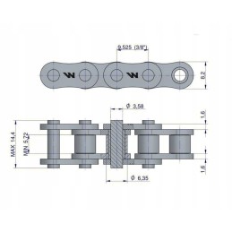 Sustiprinta grandinė 06bh 1 r1 3 8 5m Warynski
