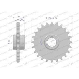 Grūdinto plieno grandinės ratas su 24 3 4 fi 35 dantimis