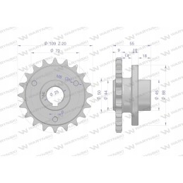 Grūdinto plieno grandinės ratas su 20 5 8 fi 25 dantimis