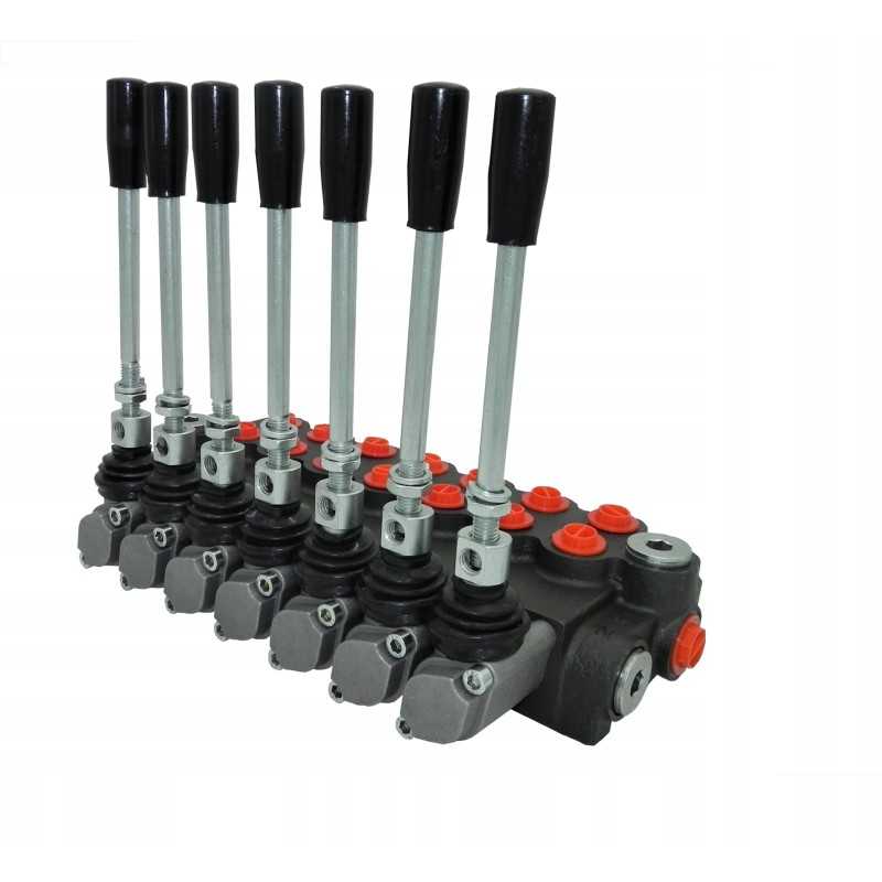 7 sekcijų hidraulinis skirstytuvas, 40l, 7 sekcijų