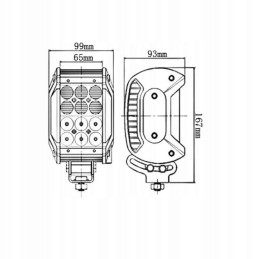 Halogeninė kombinuota darbinė lempa 12led 36w 2500lm 4x4