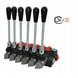 6 sekcijų hidraulinis skirstytuvas, 40l, 6 sekcijų