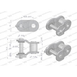 Grandinės jungtis su sandarinimo žiedu ANSI A 60 R1 3 4 col