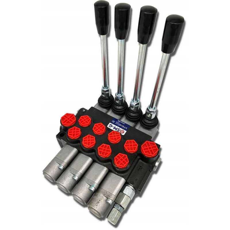 Hidraulinis skirstytuvas, 4 sekcijų, 40l, dvipusis skląstis