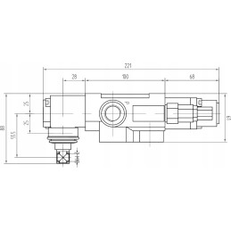 Hidraulinis skirstytuvas 40l, 4 sekcijų, skląstis