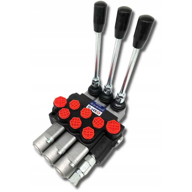 Hidraulinis skirstytuvas, 3 sekcijų, 40l, dvipusis skląstis