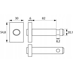 Išlyginamoji pakabos kaištis 20 1x82 mm
