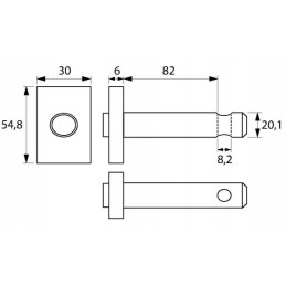Išlyginamoji pakabos kaištis 20 1x82 mm