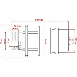Greita jungtis euro kištukas m18 raudona rankena 1 2