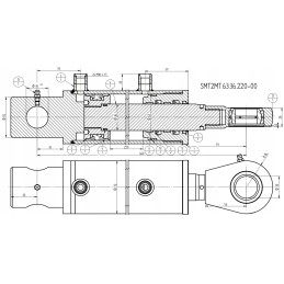 Hidraulinio cilindro pavara, stūmoklis 63x36, eiga 220