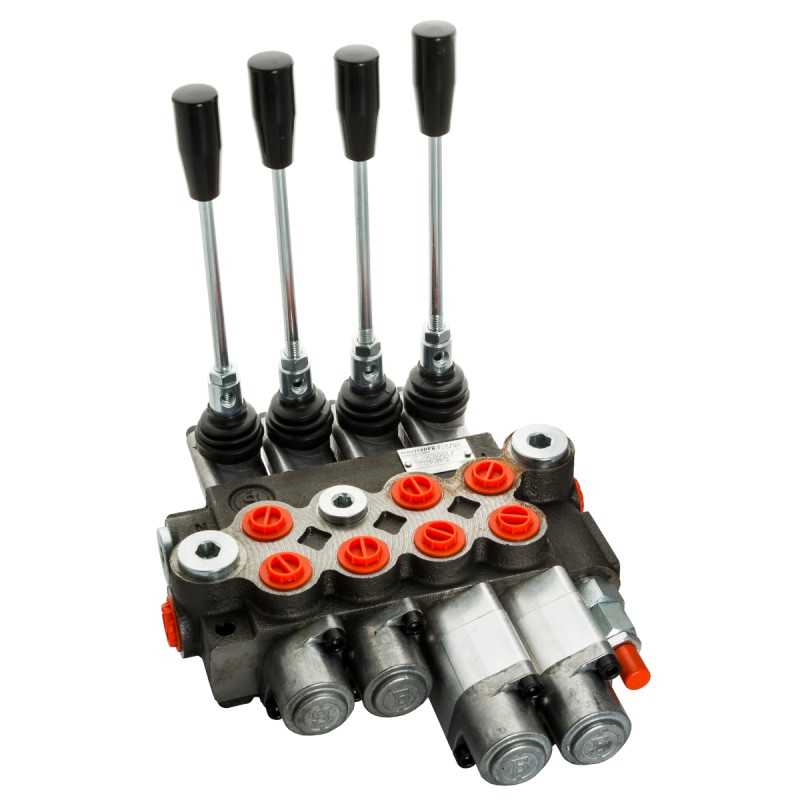 4 sekcijų hidraulinis skirstytuvas 40l 2p 1j 1z