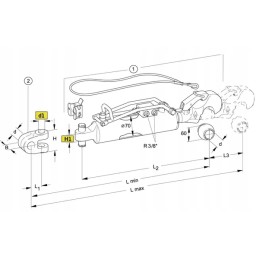 Viršutinė trauklė, hidraulinis kablys su rutuliu, 3 kat., 2 oe