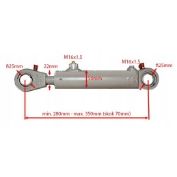 Hidraulinio cilindro pavara, stūmoklis 40x22, eiga 70