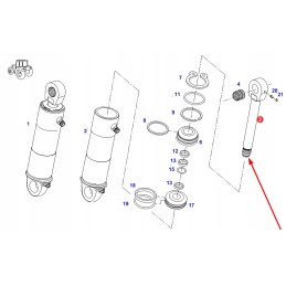 F411860030050 hidraulinio cilindro stūmoklio kotas