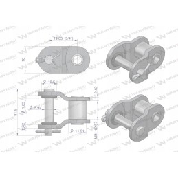 Grandinės jungtis su sandarinimo žiedu ANSI A 60 R1 3 4
