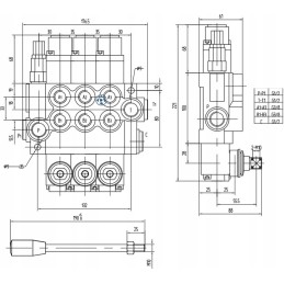 Hidraulinis skirstytuvas, 3 sekcijų, 40l, pajungimo skląstis