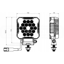 Darbo lempa 18xled 2800 lm 26w jungtis