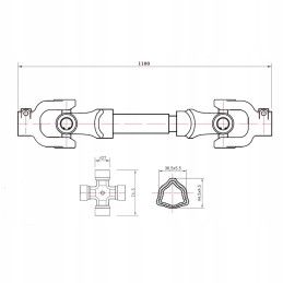 Traktoriaus galios perdavimo velenas 110cm v65013