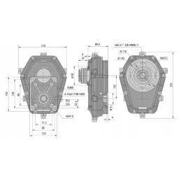 PTO daugiklis siurbliui, didelis tvirtinimo kronšteinas
