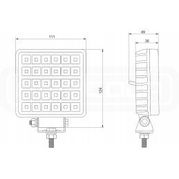 Darbo lempa 30xled 3800 lm 30w pajungimas