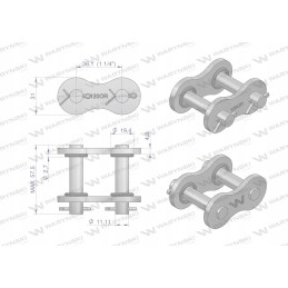 Grandinės užraktas su sandarinimo žiedu ansi a 120 r1 1 1 2 wa