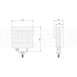 Darbo lempa 16xled 2100 lm 43w pajungimas