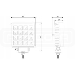 Darbo lempa 16xled 2400 lm 16w jungtis
